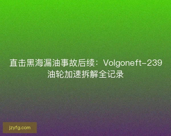 直击黑海漏油事故后续：Volgoneft-239油轮加速拆解全记录